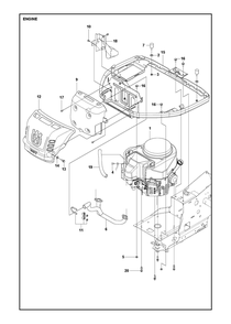 Engine Diagram and Parts List for R316TSXAWD2019-2021  Husqvarna Lawn Tractor