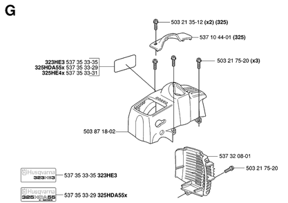 Part Location Diagram of 537353329 Husqvarna 