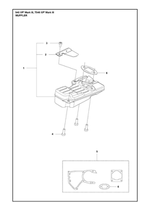 Muffler Diagram and Parts List for 540XP Mark III Husqvarna Chainsaw