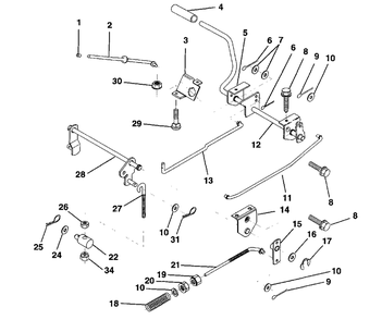 Brake/Rear Mower Lift Assembly Diagram and Parts List for LR121 (954140001-A)(1997-12) Husqvarna Lawn Tractor