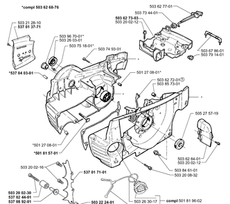 Crankcase Diagram and Parts List for 365EPA 1999-11 Husqvarna Chainsaw