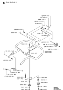 Frame Diagram and Parts List for RIDER155AWD (965080001)(2006-01) Husqvarna Lawn Mower
