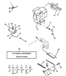Engine Diagram and Parts List for LTH125 (HC125H42A)(954000782)(1994-01) Husqvarna Lawn Mower