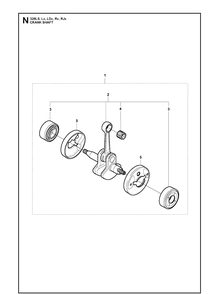 Crankshaft Diagram and Parts List for 326LDX 20091800001-Current Husqvarna Edger