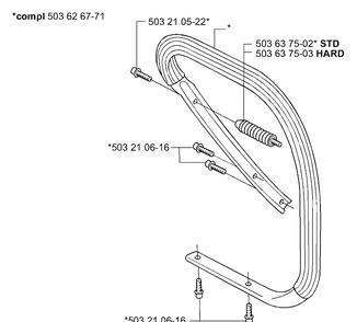 Front Handle Diagram and Parts List for 365EPA 2002-01 Husqvarna Chainsaw