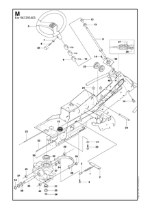 Steering 2 Diagram and Parts List for R316TAWD (966757601)(2012) Husqvarna Lawn Mower