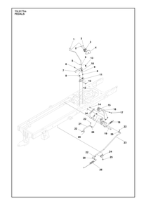 Pedals Diagram and Parts List for TS217TM  Husqvarna Lawn Tractor