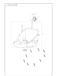 Crankcase Cover Diagram and Parts List for HS166AE (531451001)(599912501) Husqvarna Engine