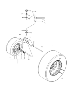 Wheels Tires Diagram and Parts List for MZ6128 (966613103)(2013-01) Husqvarna Lawn Mower