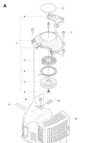 Starter Diagram and Parts List for 226HS99S 20080500001-20130500000 Husqvarna Hedge Trimmer