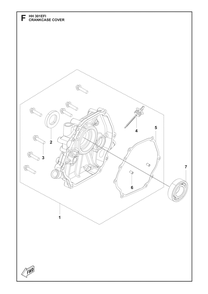 Crankcase Cover Diagram and Parts List for HH301EFI 598610301, 598610302 Husqvarna Engine