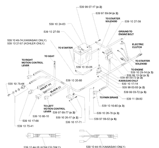 Wiring Assembly Diagram and Parts List for IZ4217 (968999254)(2005-03) Husqvarna Lawn Mower