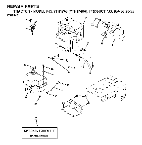 Engine Diagram and Parts List for YTH1746A (954567055)(2000-11) Husqvarna Lawn Tractor