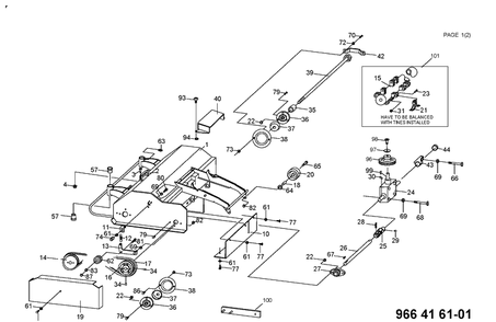 Product Complete 2 Diagram and Parts List for 966416101 2012 Husqvarna Lawn Mower
