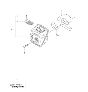 Muffler Diagram and Parts List for 435 20102300001-20111800000 Husqvarna Chainsaw