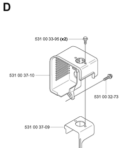 Heat Shield Diagram and Parts List for 155B 20014000001-20041499999 Husqvarna Leaf Blower / Vacuum