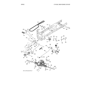 Drive Diagram and Parts List for 96041039400  Husqvarna Lawn Tractor