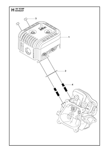 Exhaust Diagram and Parts List for 970505201 2021-01 Husqvarna Engine