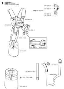Harness Diagram and Parts List for 325RDX 20051800001-Current Husqvarna Brush Cutter