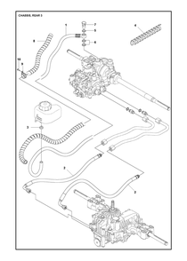 Chassis Rear Diagram and Parts List for R216TAWD 2022 Husqvarna Lawn Tractor