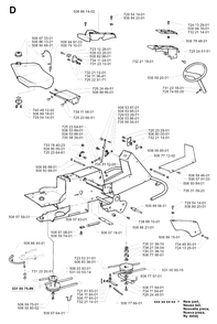 Frame Diagram and Parts List for PF21 2001-02 Husqvarna Lawn Tractor