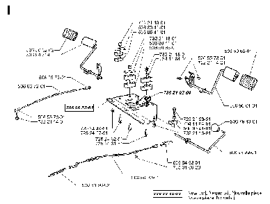 Pedals Diagram and Parts List for RIDER970HSTBIOCLIP 1997-02 Husqvarna Lawn Tractor