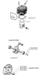 Spare Parts Diagram and Parts List for 268K 1997-01 Husqvarna Lawn Tractor Accessories