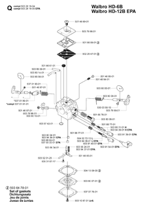 Carburetor Details Diagram and Parts List for 372XP/ (XPG)(20014000001-20034000000) Husqvarna Chainsaw