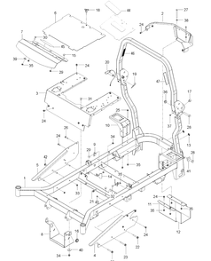 Frame Diagram and Parts List for MZ48 (96766590100)(2017-02) Husqvarna Lawn Mower