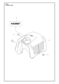 Cylinder Cover Diagram and Parts List for 143RST  Husqvarna Brush Cutter
