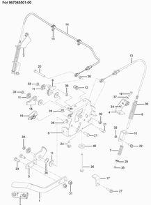 Parking Brake Diagram and Parts List for M-ZT61  Husqvarna Lawn Mower