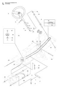 Steering Diagram and Parts List for R175 (965104901)(2008-06) Husqvarna Lawn Tractor