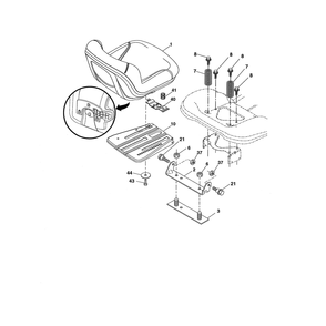 Seat Diagram and Parts List for LGT24K54 240470 Husqvarna Lawn Tractor