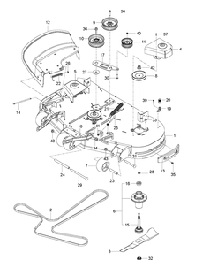 Mower Deck / Cutting Deck 2 Diagram and Parts List for MZ48 (96766590100)(2017-02) Husqvarna Lawn Mower