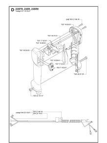 Handle And Controls Diagram and Parts List for 235RII  Husqvarna Brush Cutter
