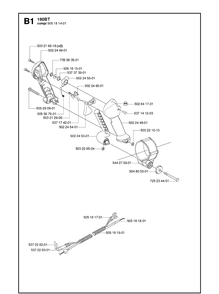 Handle And Controls 2 Diagram and Parts List for 180BT 20080500001-20084000000 Husqvarna Leaf Blower / Vacuum