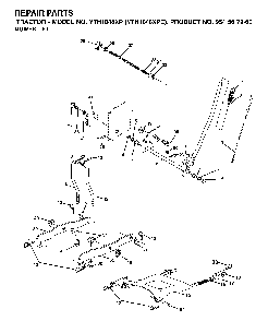 Mower Lift / Deck Lift Diagram and Parts List for YTH1848XPE (954567260)(2002-02) Husqvarna Lawn Tractor