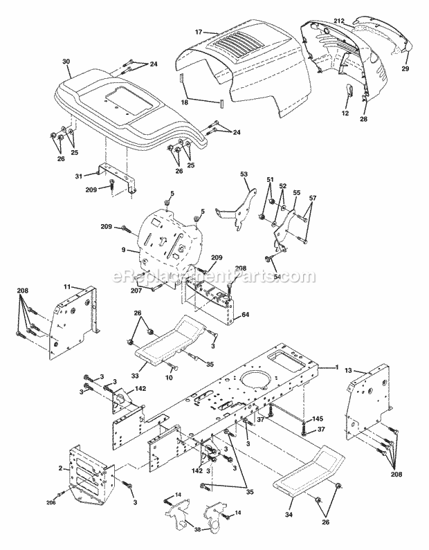 Part Location Diagram of 176027 Husqvarna Mower Deck Assembly, 42