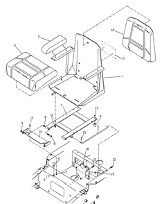 Seat Assembly Diagram and Parts List for ZTH5221KA 2000-09 Husqvarna Lawn Mower