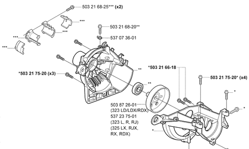 Untitled Diagram and Parts List for 325RDX 2005-05 Husqvarna Brush Cutter