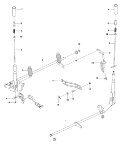 Brake / Rear Mower Lift Diagram and Parts List for RZ4824TF  Husqvarna Lawn Tractor