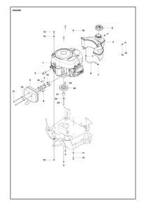 Engine Diagram and Parts List for R112C52014-2021  Husqvarna Lawn Tractor