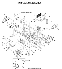 Hydraulic Pump - Motor Diagram and Parts List for BZE7234D (033600000 and Up)(2005-02) Husqvarna Lawn Mower