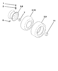 Wheels And Tires Diagram and Parts List for YTH2148-LO21H48A (954572035)(2005-01) Husqvarna Lawn Tractor