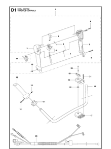 Throttle Controls Diagram and Parts List for 355RX  Husqvarna Brush Cutter