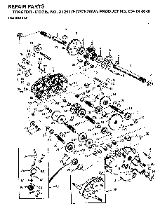 Transmission Diagram and Parts List for GT200 (HCGTK200A, 954840001)(1996-01) Husqvarna Lawn Tractor