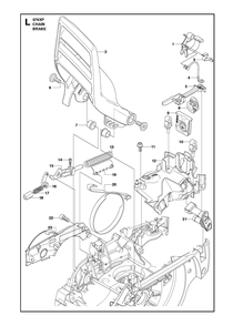 Chain Brake Diagram and Parts List for 576XP-576XPG 576 XP W - 576 XP GW Husqvarna Chainsaw