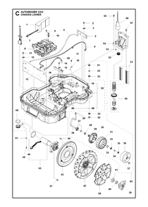Chassis Lower Diagram and Parts List for 330X 2014-02 Husqvarna Lawn Mower