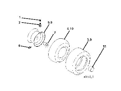 Wheels And Tires Diagram and Parts List for CTH220TWIN (96061019002)(2007-10) Husqvarna Lawn Tractor
