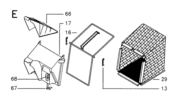 Bagger Diagram and Parts List for 46EL ROYAL Husqvarna Lawn Mower
